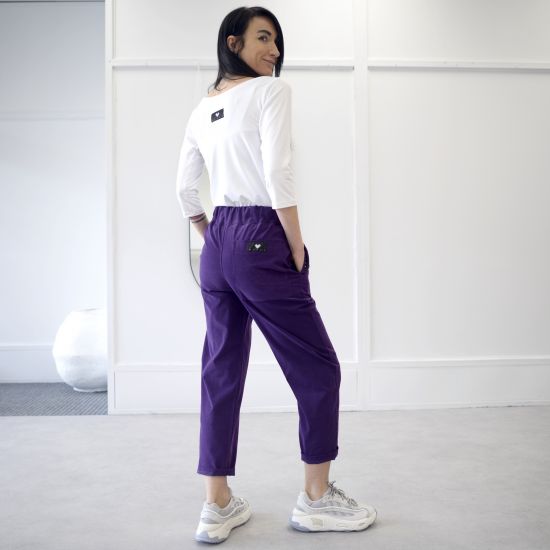 Kalhoty- PELUSO- RIB - violet