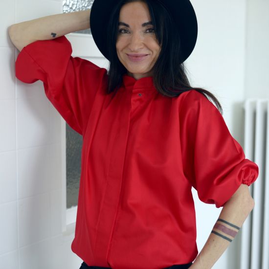 Košile Karamela- popelin- RED
