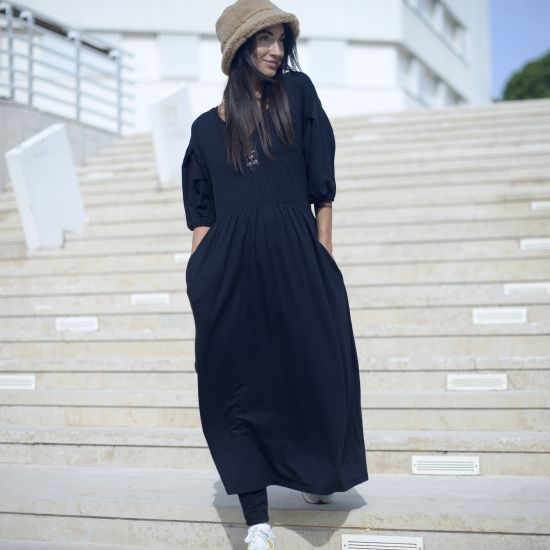 Naboko SHORT dress Tencel-blk