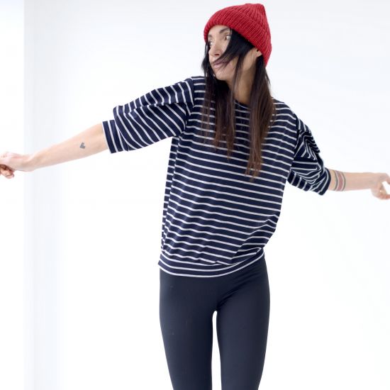 Top Trueno strip -navy/wht