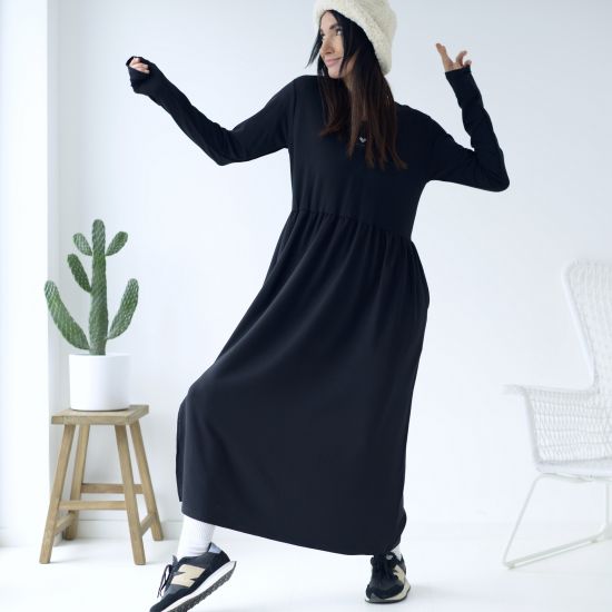 Naboko dress Modal long- blk