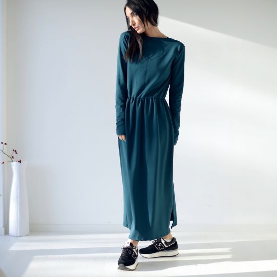 Naboko dress Modal long- gark gree