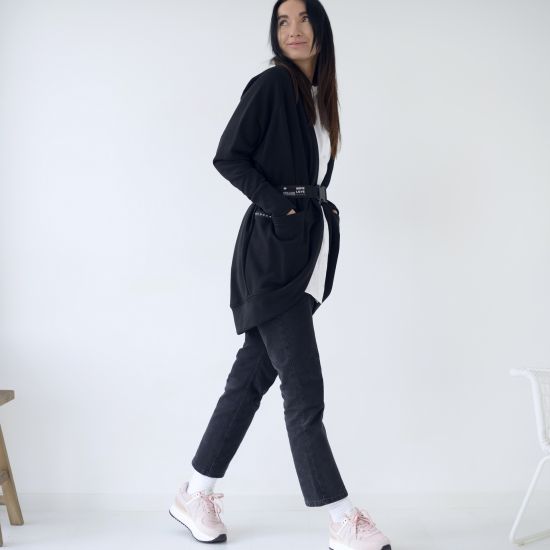 Raglet Cardigan- blk