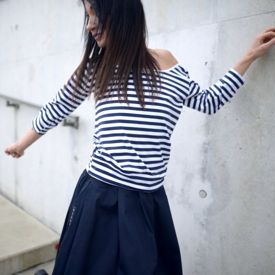 Top Espera - strip- navy
