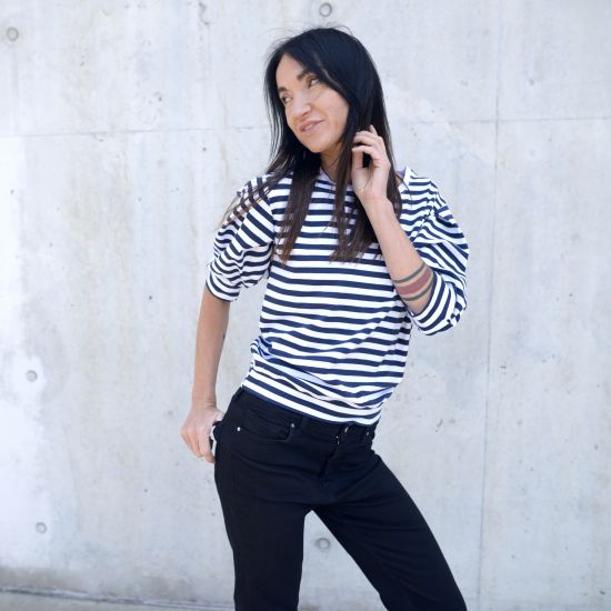 Top Trueno bavlna -navy. pruhy