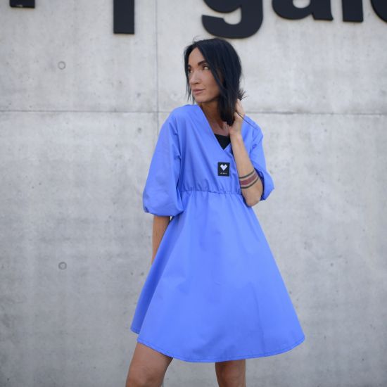 Šaty FRUTAS - poplin - midle blue