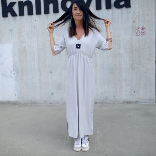 Šaty Nilla Len- light grey