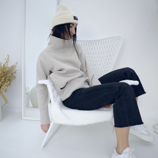 Mikina Fluffy - warm- light camel
