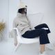 Mikina Fluffy - warm- light camel