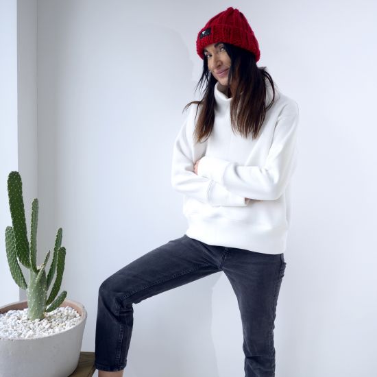 Mikina Fluffy - warm- white créme