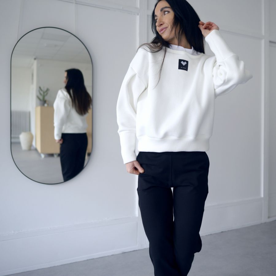 Mikina- ARLO - počes- white créme