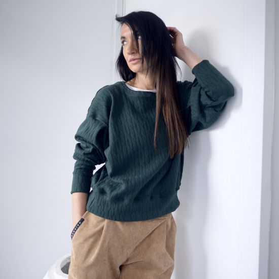 Mikina-ARLO- sweater- khaki braid