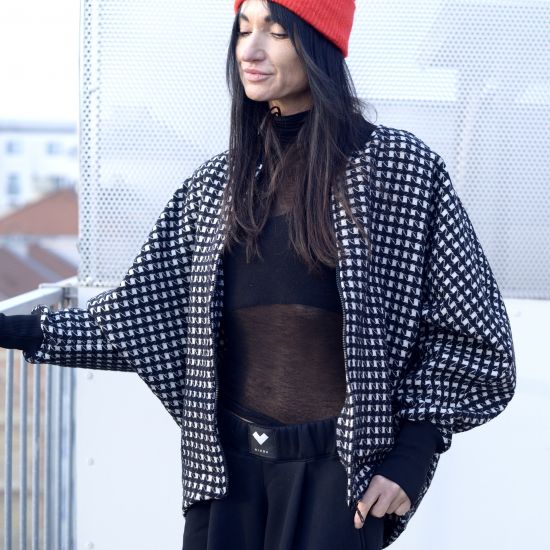 Mikina PERDONA- vlna PEPITO-black