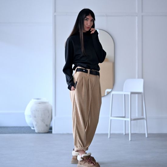 kalhoty SEGURO- rib velvet- CAMEL 