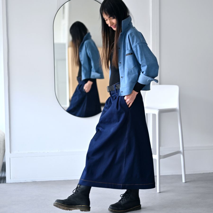 sukně MERCI- DENIM navy
