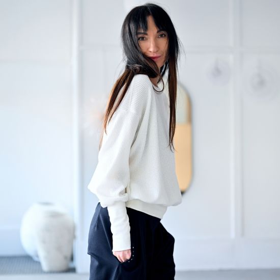 Mikina GREISY- knitted- creme