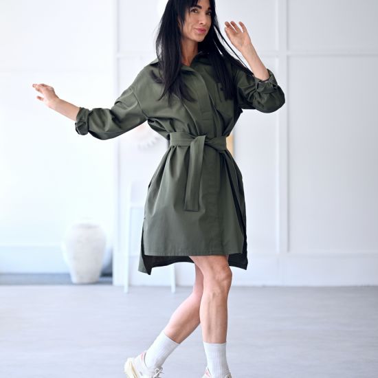 ŠATY -LIBERTIA -bavlna - khaki