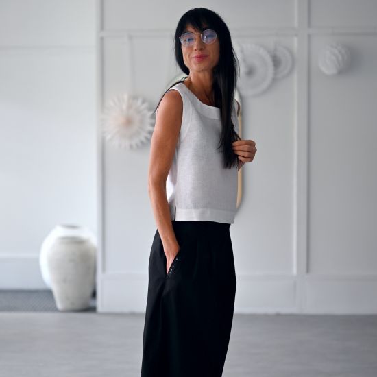 Top LOLA- LINEN- white