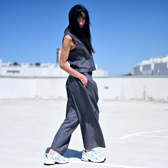 Kalhoty- PORTERO 25 - LEN -grey