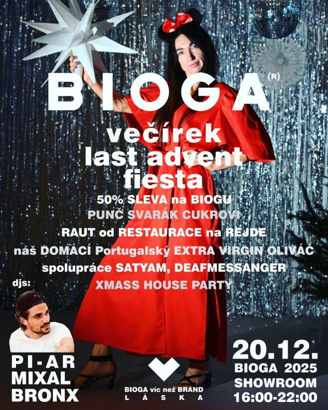 Srdečně Vás zveme na vánoční večírek BIOGY! Čeká Vás: ✨ veškeré oblečení se slevou –50 % aneb BIOGA pod každým stromkem ✨...